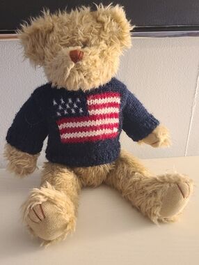 Americana Teddy Bear Ralph Lauren Style Cabin Core Decor 🇺🇸
